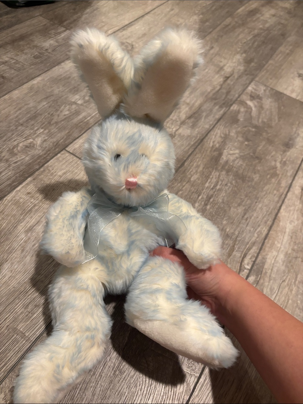 Vintage Animal Alley Light Blue Plush Bunny